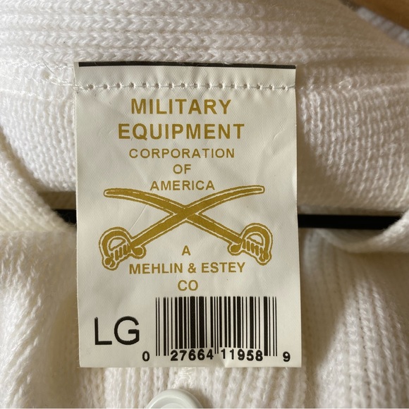 Vintage Military Equipment White Cardigan Sweater Great Britain Large - Picture 9 of 9